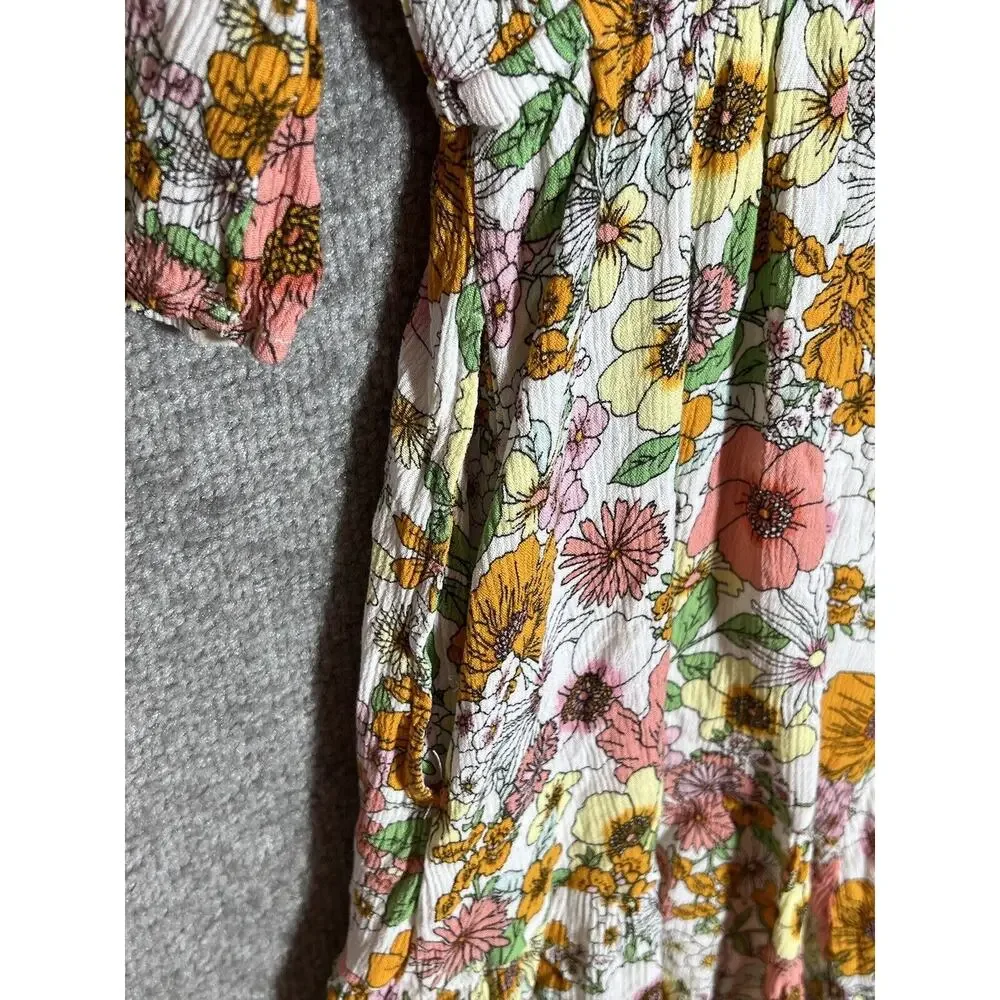 Raisins Floral Textured Tavarua Dress Swimsuit Coverup Womens Juniors Size Small